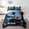 Haaland Manchester City Number 9 Football Bedding set (1 duvet cover, 2 pillowcases, duvet not included), Grunge Soccer Star Art Print
