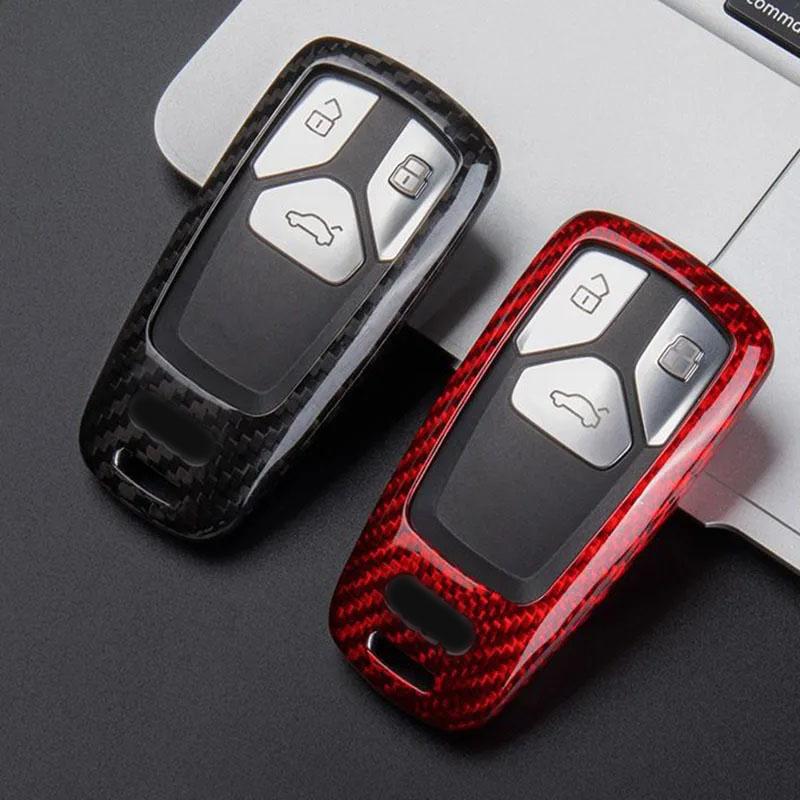 Breloczek do kluczy samochodowych A3 8p 8l A4 B6 B7 A1 A6 C5 C6 C7 C8 4f A7 S3 8v A5 B9 Tt Mk2 Q7 RS Q5 Q8 Pokrowiec Obudowa z włókna węglowego na kluczyk samochodowy