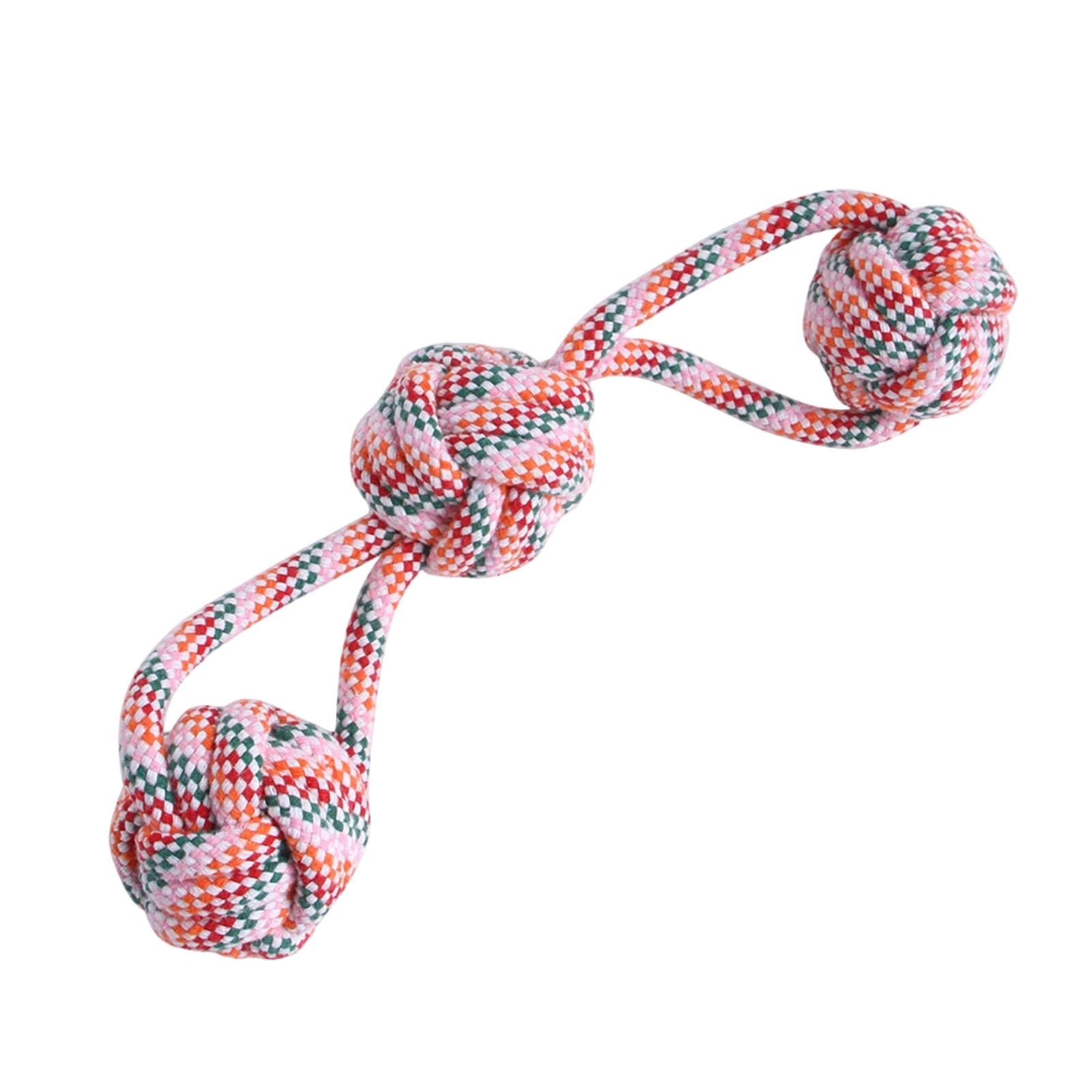Dog Cotton String Toys Resistant To Chewing Grinding Teeth Relieving Boredom Pet Toys розовый