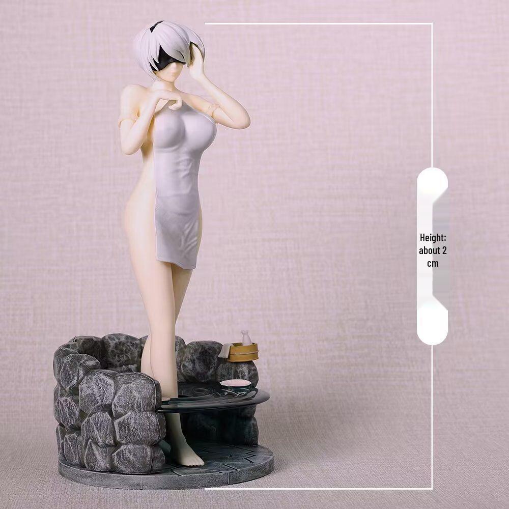 Anime Mechani-kai Nier 2B Bathing Scene 2D Beautiful Girl Figure Ornament