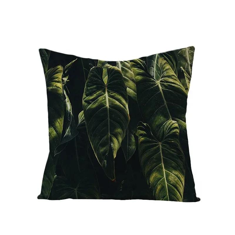 Plant Leaf Pillow Cover Bedroom Room Home Decoration Office Seat Living Room Sofa Cushion Cover 45X45Cm