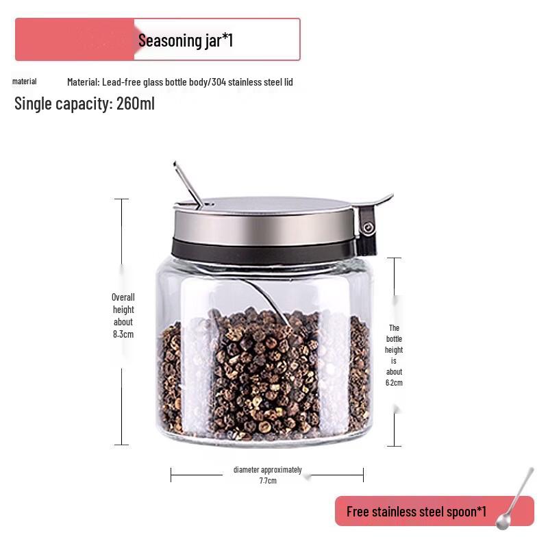 

Glass Seasoning Jar with Spoon and Label