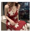 2020 Summer Korean Midi Backless Spaghetti Strap Beach Dress