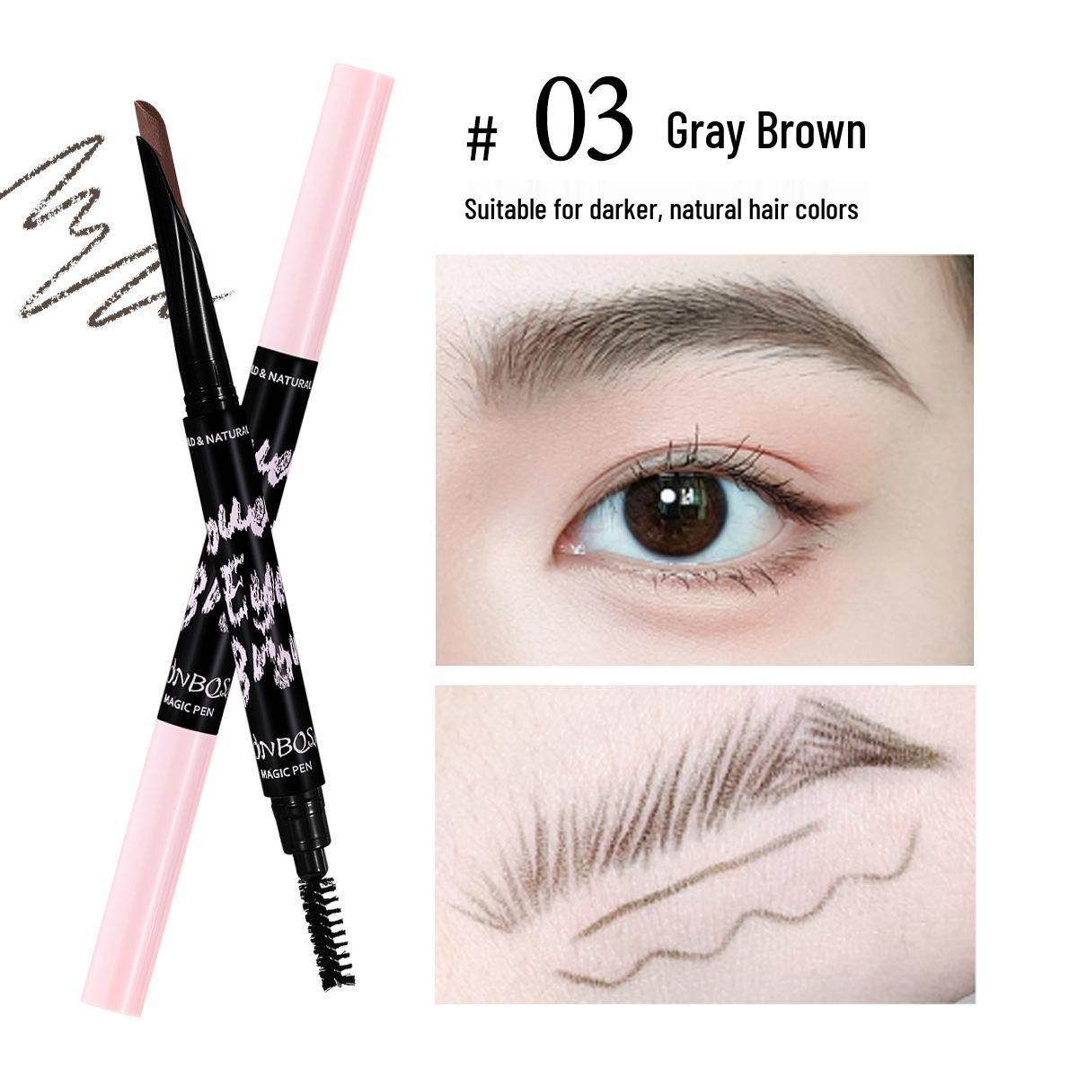 

JONBOS 3D Ультратонкий карандаш для бровей Катана: Натуральный, Стойкий к смазыванию, Двусторонний для волосковых, диких бровей.