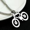 Collier pendentif vélo pour femme homme couleur argent Choker Collier pendentif en acier inoxydable Accessoires de bijoux de fiançailles Cadeau