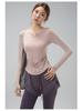 Women's V-Neck Yoga Set: Quick-Dry, Breathable, Fashionable Two-Piece with Chest Pads and Long Sleeves
