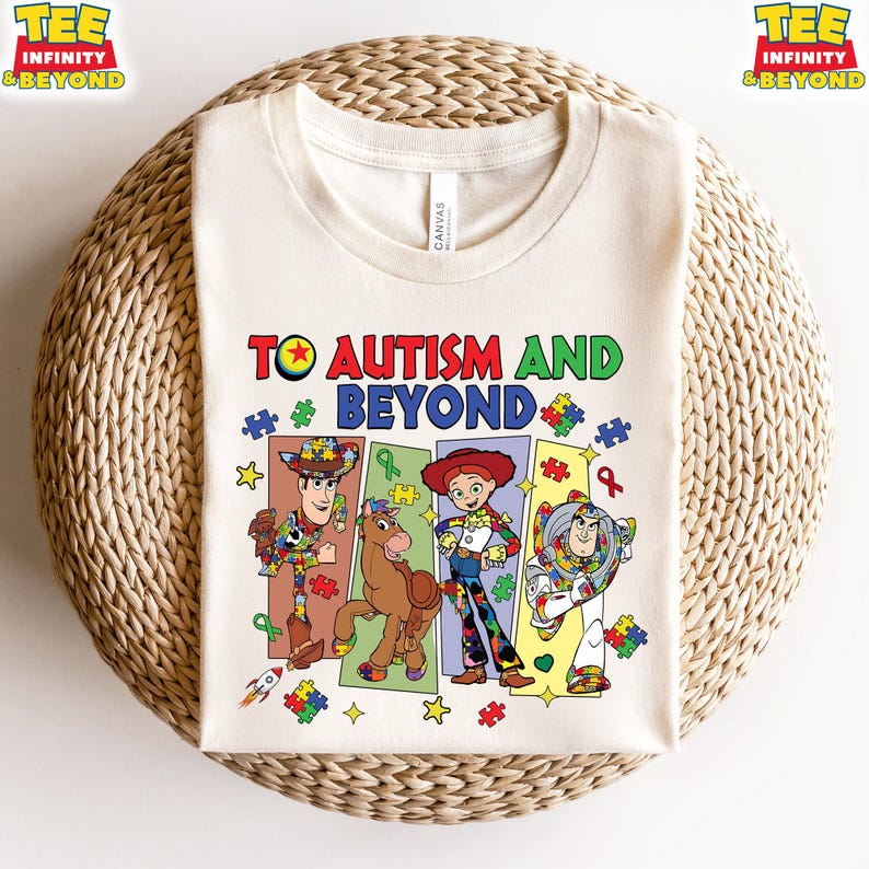 To Autism And Beyond T-Shirt, Disney Toy Story Autism Awareness T-Shirt, Disneyland Family Trip Autism Shirt, Toy Story Puzzle Piece T-Shirt 130