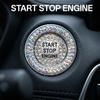 Gjinxi 1 PCS Bling Rhinestone Car Engine Push Start Button Cover for Women | Anti-Scratch, Crystal Ignition Knob Ring, Interior Accessories Stickers,