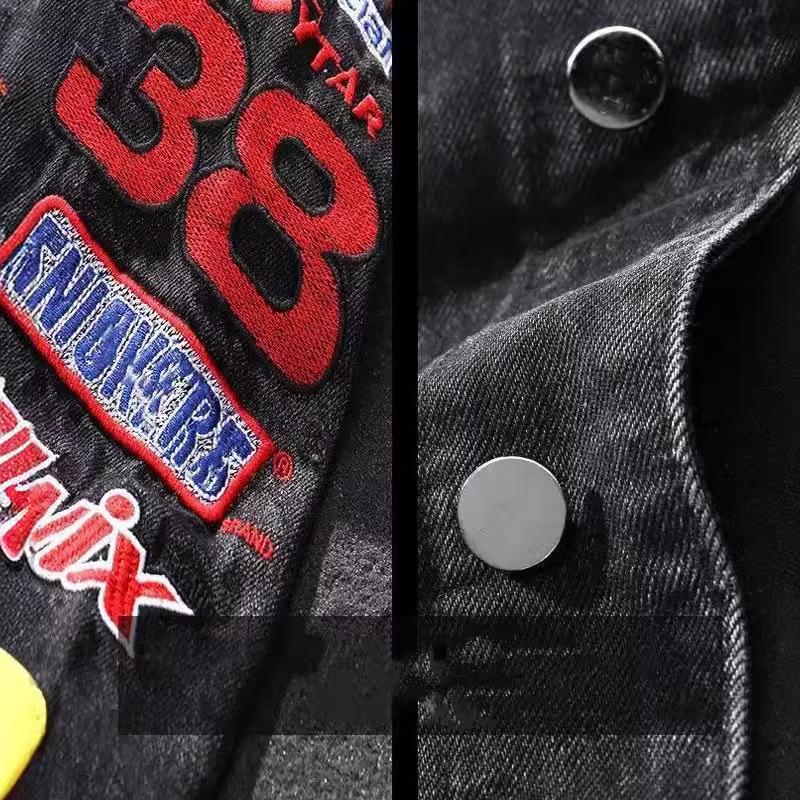 Men's Trendy Ripped Denim Jacket: European & American Street Style, Loose Fit for Teens, Ideal for Spring & Autumn