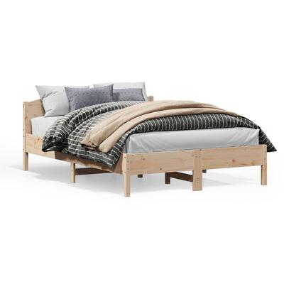 Vidaxl Bed Frame Without Mattress, 140X200 Cm, Solid Pine Wood