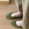 Designer Slip On Women Velvet Flats Fashion Elegant Butterfly-knot Spring Autumn Ladies Comfort Soft Sole Mary Jane Shoes