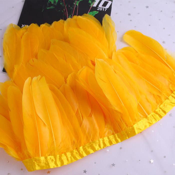 2 Yard Goose Feathers Trim Wedding Party Decoration 15-20Cm Fringes Clothes Macrame Feather Diy Plumes Ribbons For Crafts