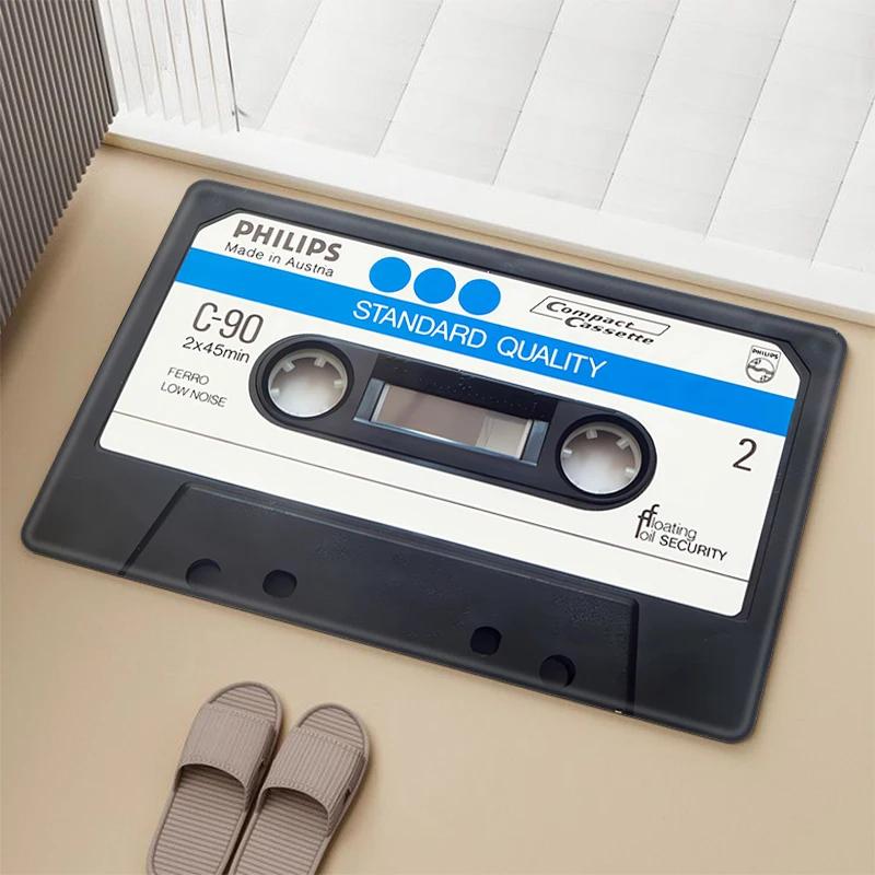 Vintage Cassette Music Tape Mat for Hallway Prayer Rug Carpets Living Room Carpet Rugs Doormat Entrance Door Home Bath Foot Mats