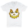 Jack-O-Lantern Kürbisgesicht V-Ausschnitt T-Shirt Süßes oder Saures Halloween Tee