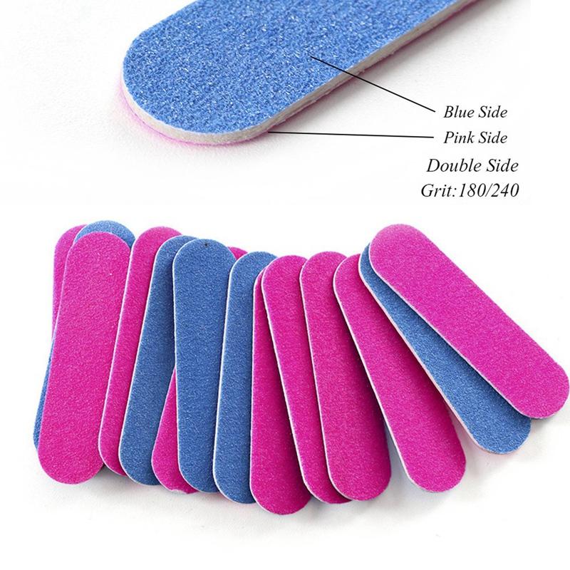 400Pcs Nail Files Double Color Wooden Mini Buffer Sanding 180/240 Disposable Manicure Tools Promotion