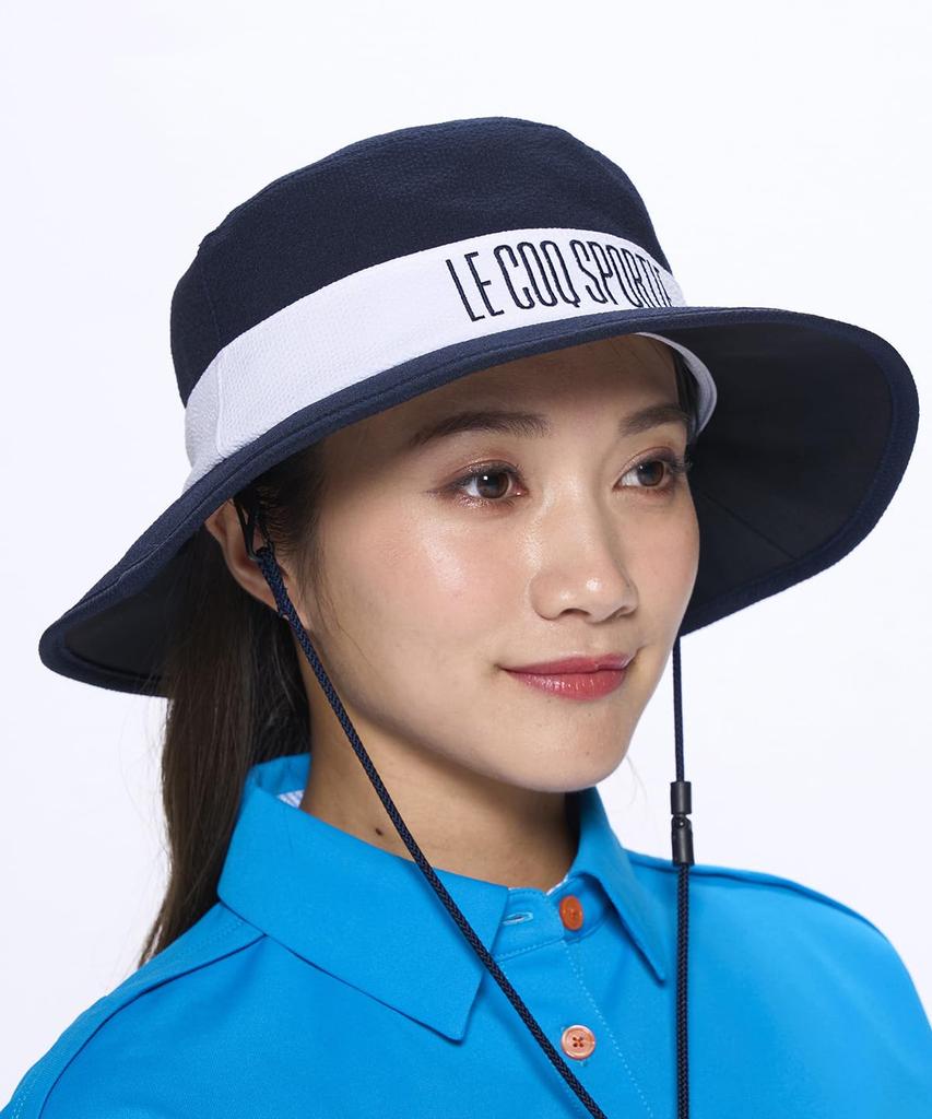 Le Coq Sportif Golf Hat with Shading Reduced Sun Soccer Cooling NV00 Drawstring, Under-Bill, Glare, Protection, Fabric, Feel, Women's, LG5SCP73L,
