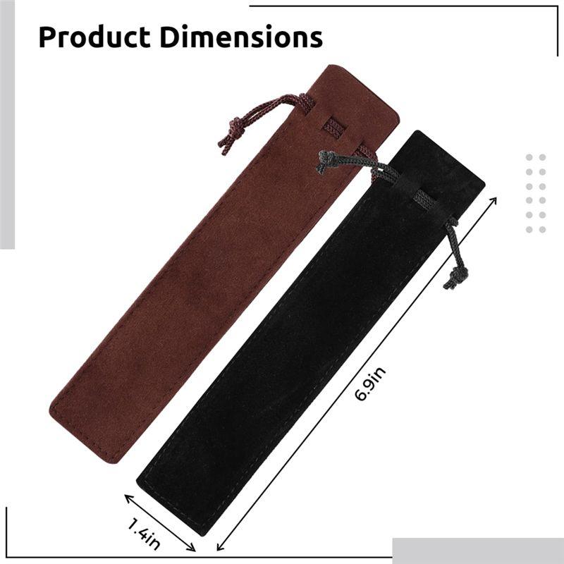 BHBL 100 Stück Samt Stiftetui Taschen, Kordelzug Stifthüllen Halter, 1,4x6,9 Zoll Einzelne Stifttaschen, Mehrzweck Stiftetuis