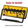 OLLEN Aluminum License Plate Frames For Front & Rear, 2 Pack Heavy Duty Car Tag Holder Protector, With Mount Hardware, Screws Caps, 8 Rattle Proof