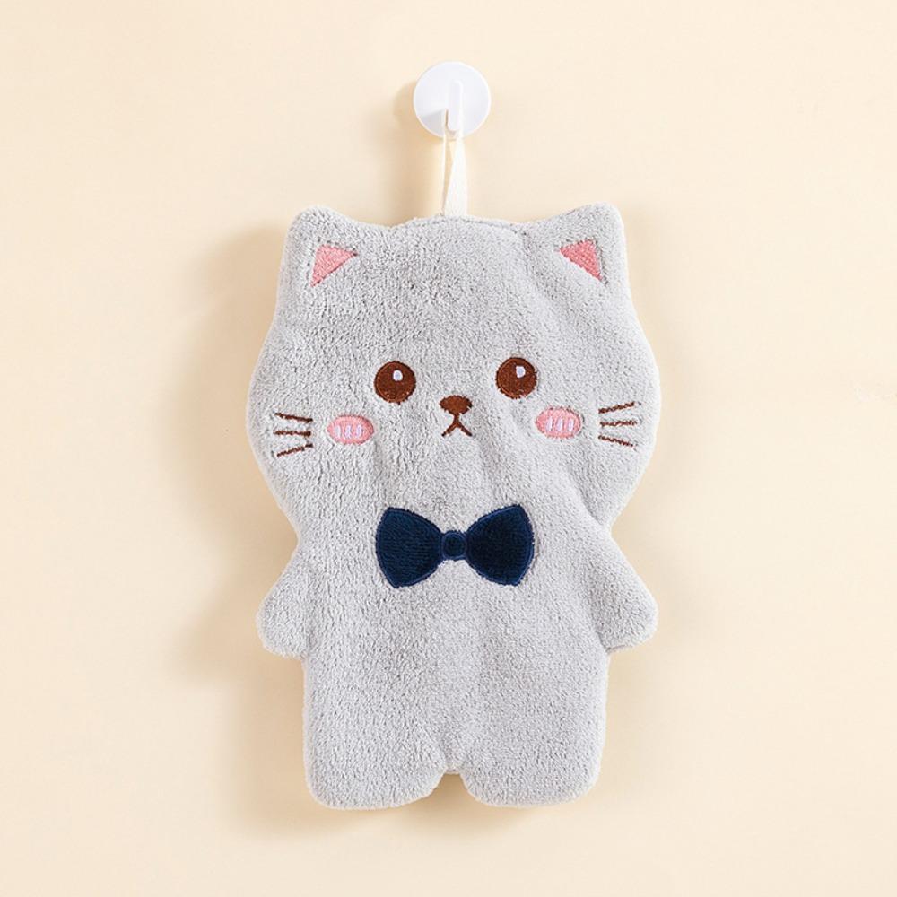 New Cartoon Animals Wipe Hand Towel Absorb Water Thickened Kitchen Cleaning Rag Coral Velvet Hanging Bathroom Hand Cloth