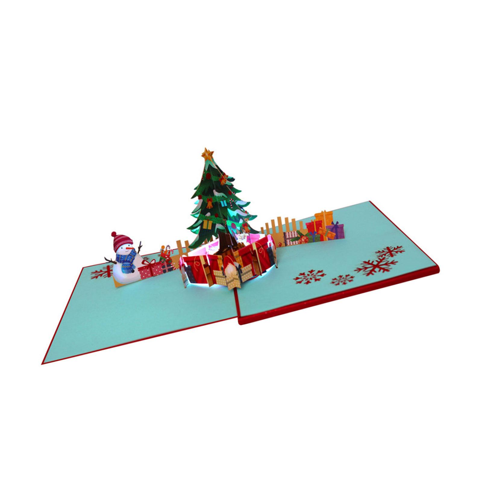 

Light Up Musical Christmas Card Pop Up Musical Christmas Greeting Cards with 3D Effects for Holiday Decoration B
