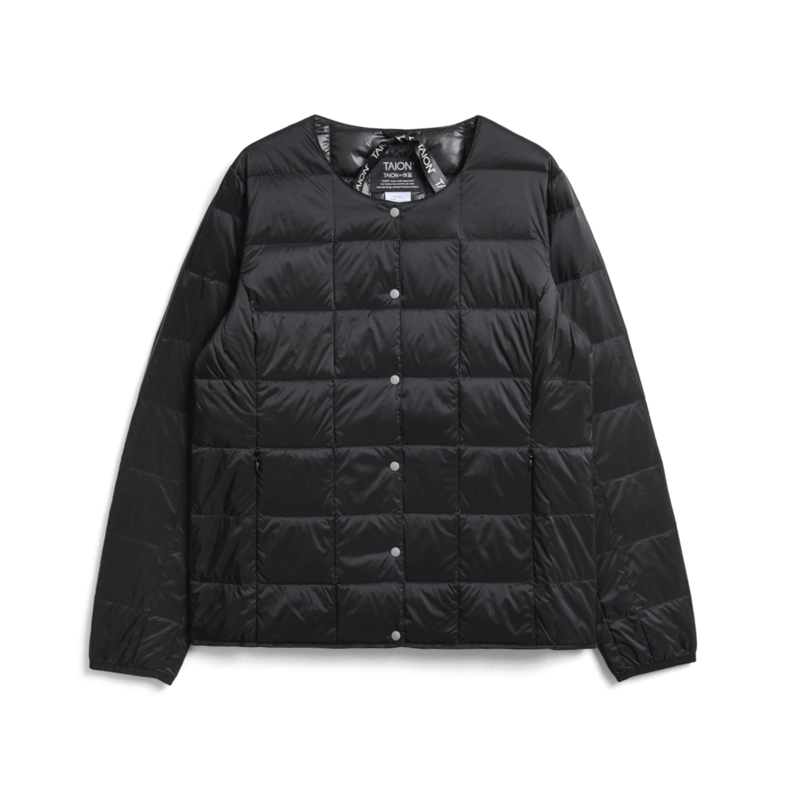 

TAION Crew Neck Button Inner Down Jacket Women s (TAION-W104) чёрный
