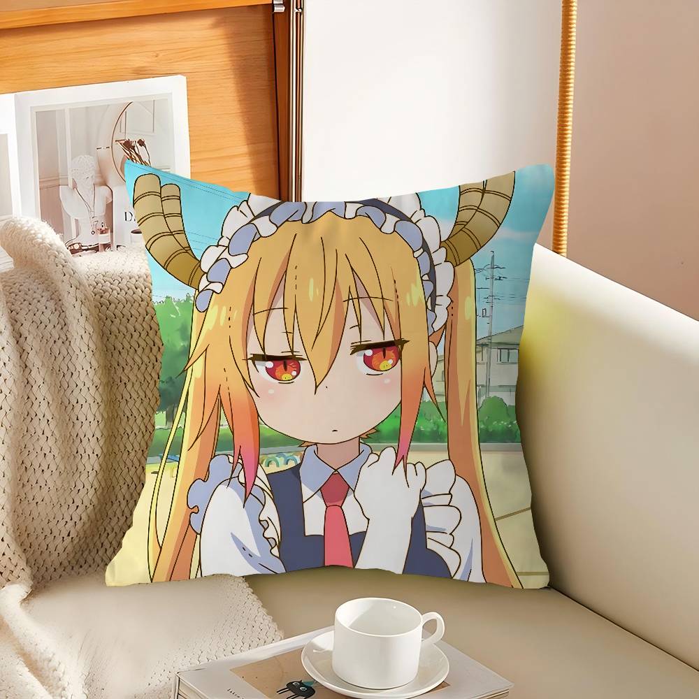 

Tohru Cartoon Cushion Cover Inches Farmhouse Decor Home Throw Pillow Covers For Couch Decorations 12x12Inch