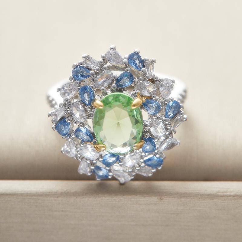 Vintage Exquisite Bright Floral Color Zircon Ring for Women Luxury Timeless Classic Birthday Party Jewelry Gift