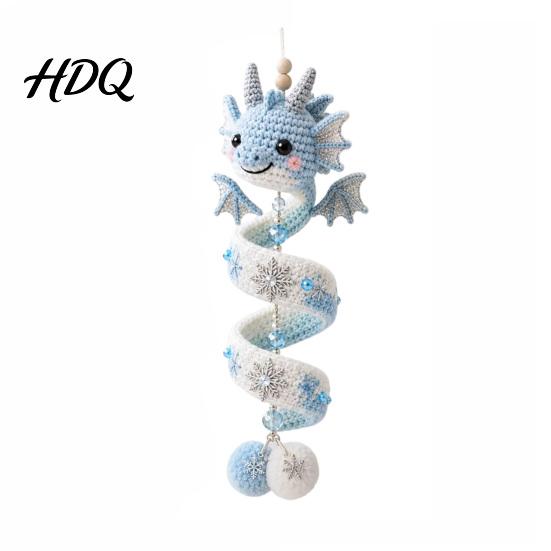 Handgefertigte Drachenskulptur DIY Spiral-Hängeornament-Set Einfache Montage Dekorative Kunsthandwerk Dekoration Handgefertigtes Häkelset für Zuhause Klassenzimmer