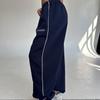 European and American Striped Women's Spring and Autumn Loose Wide Leg Sports Pants