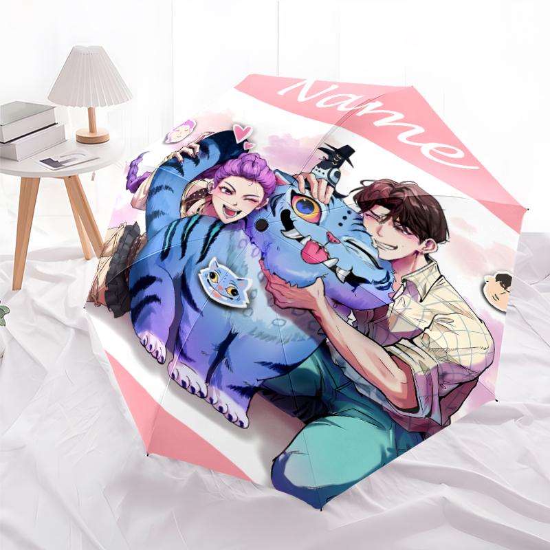Personalized Name K-KPop Demon Hunters Print Umbrella - Automatic Open/Close, Eight-Rib Durable Frame, Automatic Folding Umbrella
