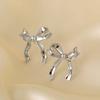 Vintage Irregular Metal Bowknot Earrings For Women Sweet Elegant Gold Color Women's Stud Earring Party Jewelry Holiday Gifts