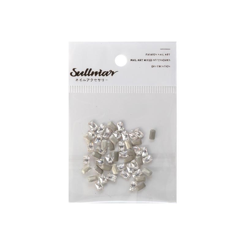Nail Art Decorations: 5A Zircon Rhinestones - Marquise, Teardrop, Heart, Square Shapes, Flat Back, 50 Pcs.