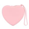 Portable Silicone Coin Purse Heart-shaped Solid Color Small Wrist Wallet Waterproof Zipper Key Lipstick Pouch