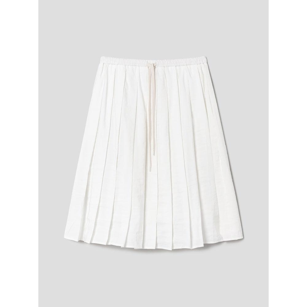 8SECONDS Pleated String Skirt White