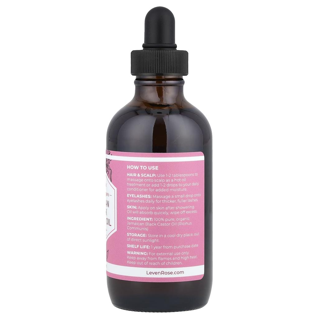100% Pure & Organic Jamaican Black Castor Oil, 118Ml(4Fl Oz)