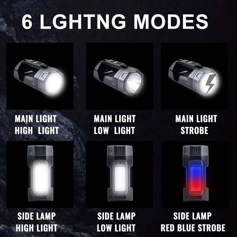 Solar LED Flashlight, Rechargeable Torch with Digital Power Indicator, Portable Light for Camping, Hiking, Home and Emergency Use