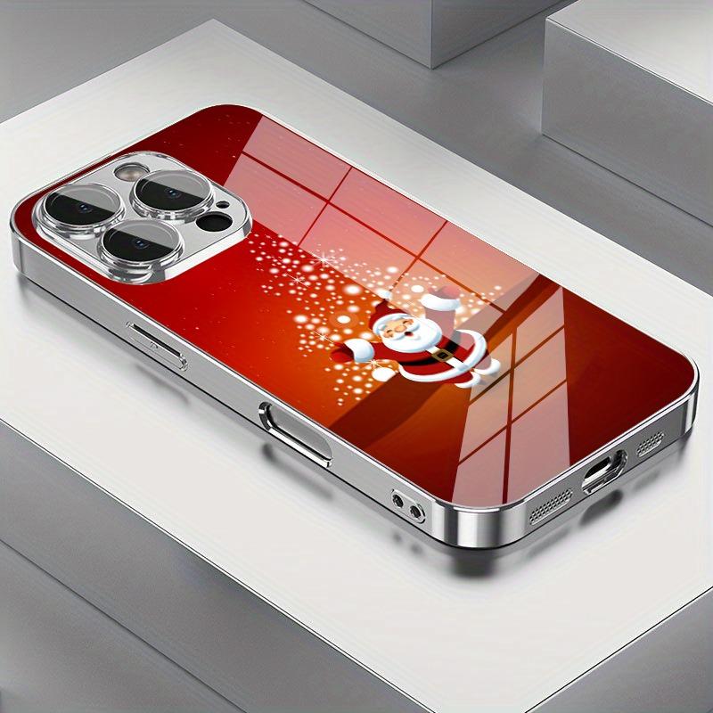 

Рождественский Санта-Клаус Снеговик Узор Гальванизированный Серебряный Чехол Для Телефона Для Samsung Galaxy S25 S24 S23 Ultra Plus FE Стеклянная Крышка Galaxy S24 Ultra