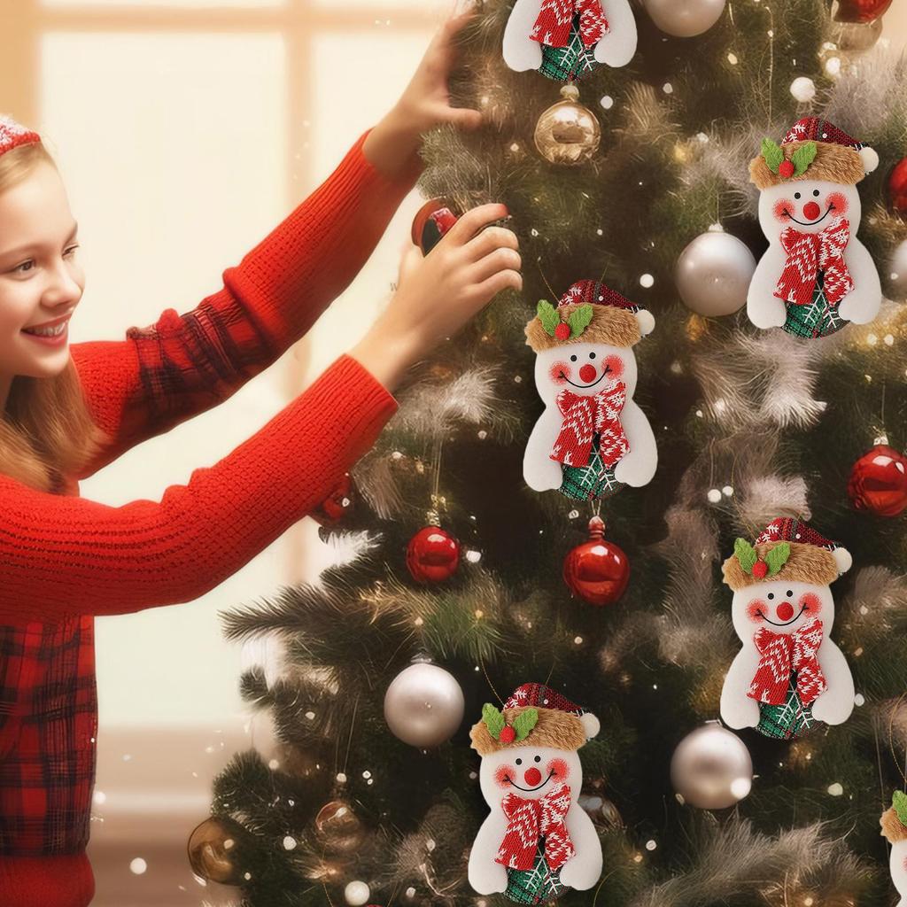 Christmas Tree Santa Ornament Lanyard Included Polyester Fibre Santa Pendant Decor For Christmas For Living Room Bedroom Mantel