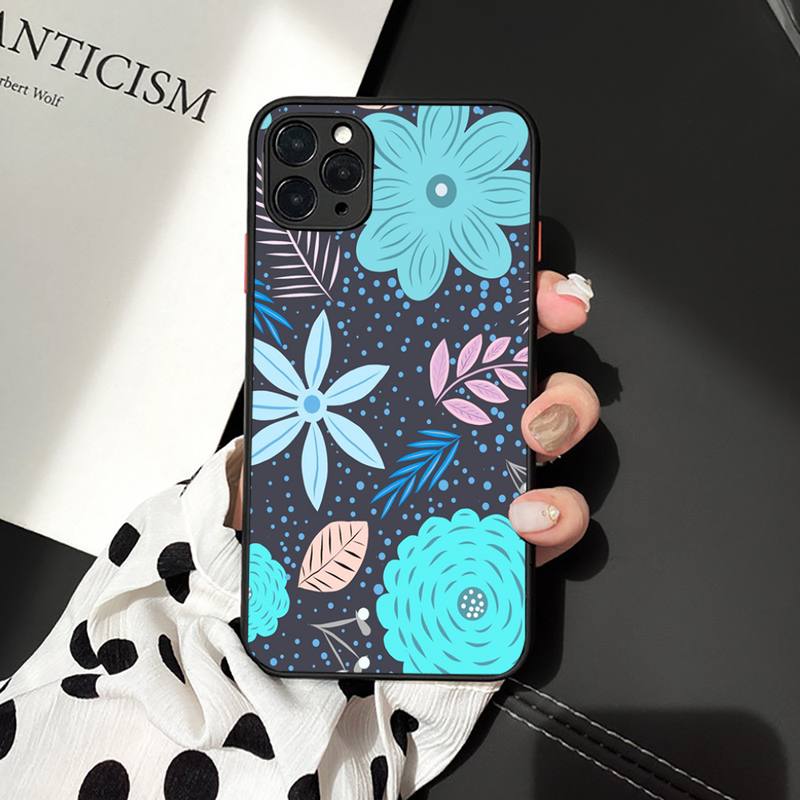 

Красивый чехол для телефона с рисунком цветов, матовый прозрачный для iPhone 7 8 11 12 plus mini x xs xr pro max iPhone7or 8