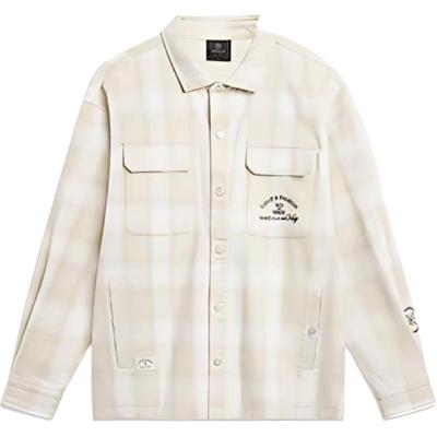 Wade Series Button-Down Long Sleeve Shirt Men Shirts Silver-Gray-Plaid AFDU009-2