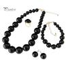 Faux Pearl Earrings Set 3Pcs/Set Imitation Pearls Jewelry Set, Adjustable Length Choker Necklace with Ear Studs Wedding Bracelet And Bracelet,