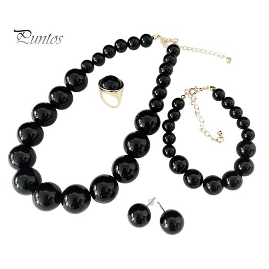 Faux Pearl Earrings Set 3Pcs/Set Imitation Pearls Jewelry Set, Adjustable Length Choker Necklace with Ear Studs Wedding Bracelet And Bracelet,