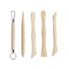 5-Piece Pottery & Polymer Clay Sculpting Tool Set with Wooden Knife