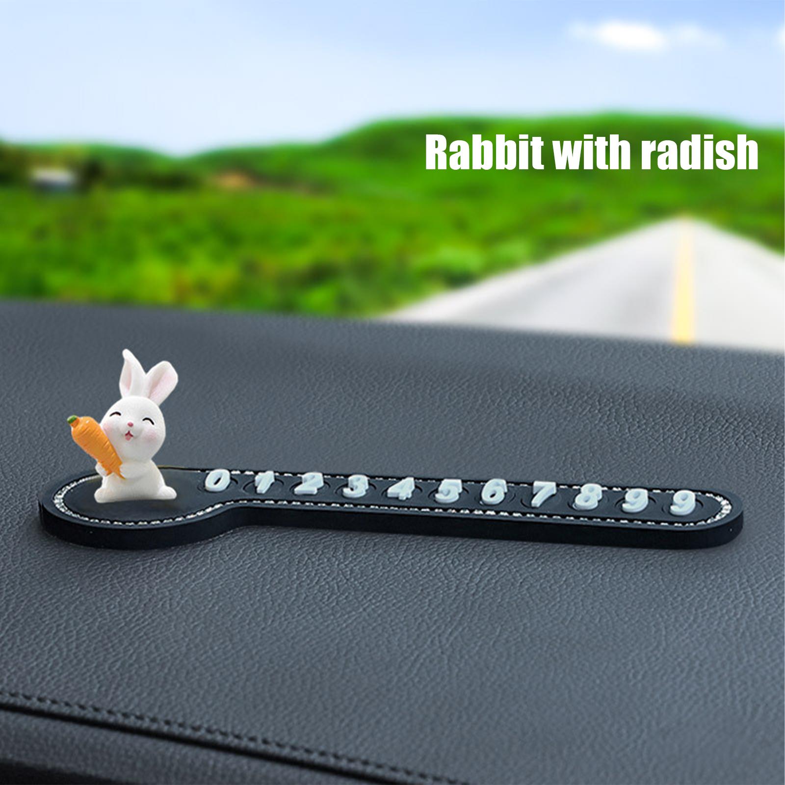 

Номер телефона в автомобиле, временный знак остановки, многофункциональный мультяшный кролик, временная парковочная карта, подсказка номерного знака B