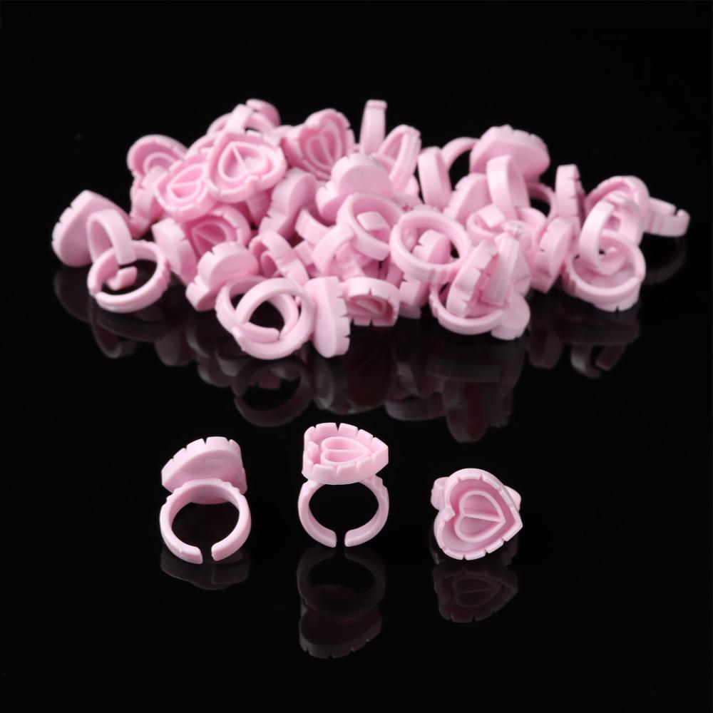 

Blossom Eyelashes Extension Plastic Glue Rings Disposable Lash Glue Glue Cups рожевий