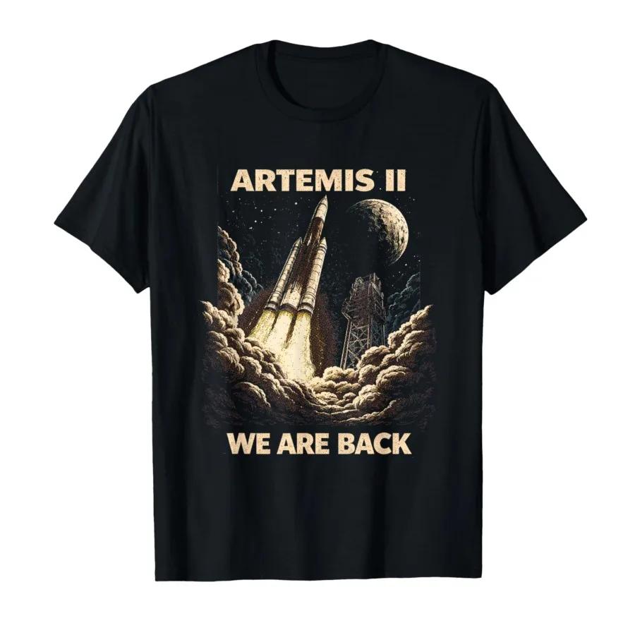 Artemis II Rocket Launch Mission To The Moon Artemis 2 Tshirt For Men Women 100 Cotton T Shirts Short Sleeve Tops P880