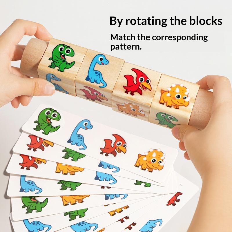 Cartoon Pattern Rotating Matching Building Blocks Children'S Educational Early Puzzle Learning Game