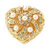 Elegant European Styles Heart Shaped Jewelry Box With Diamonds And Pearls Accent For Rings Earrings Necklaces