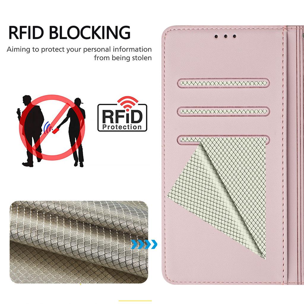 For Samsung Galaxy A16 5G/A16 4G Case Imprinted Honeycomb RFID Blocking Leather Phone Cover with Strap