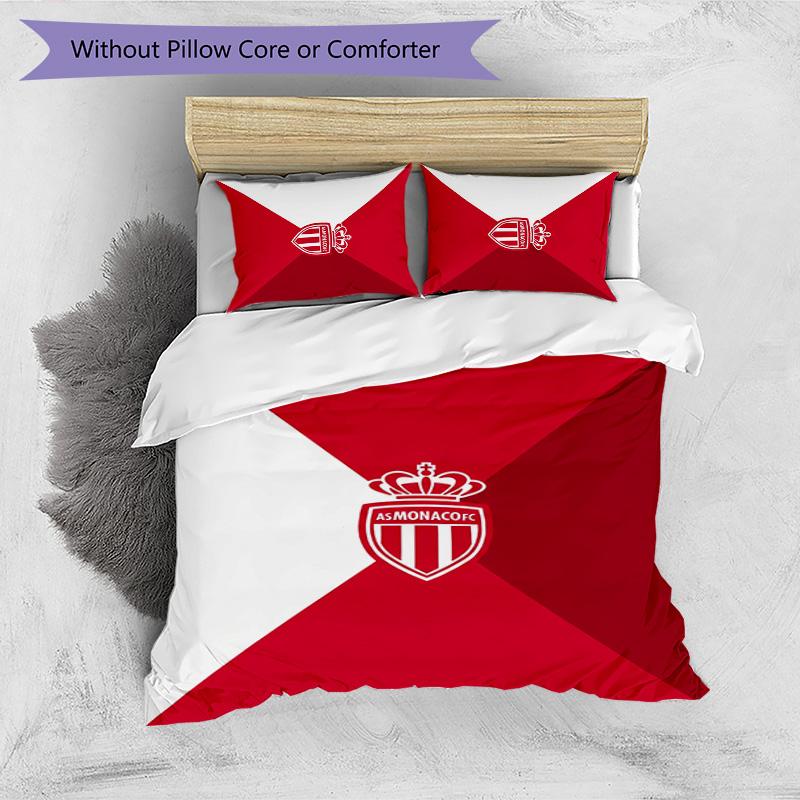 Monaco FC Printed 3PCS Bedding Set Breathable Duvet Cover with Pillowcases Decorative Bed Linen for Bedroom Home